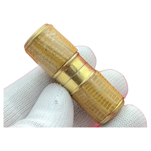 Rare Vintage "Paris Bric" Luxury Mini Snake Skin Lipstick Patrol Lighter For Sale - Image 9 of 18
