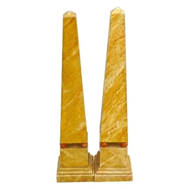 1970s French Painted Wood Obelisks - a Pair For Sale - Image 10 of 10