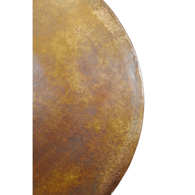 Forma Brass Pedestal Modern Industrial Coffee Table For Sale - Image 4 of 10