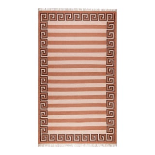 Part & Parcel Goods Wool Stripe Rug, 12' x 15', Bisque, Topaz and Chocolate For Sale