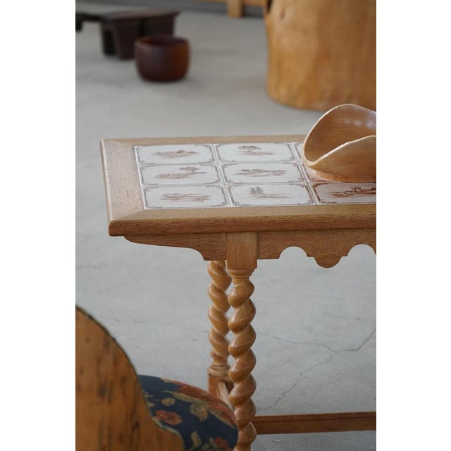 Mid-Century Modern Danish Oak Coffee Table with Ceramic Tile Top, 1950s For Sale - Image 11 of 18