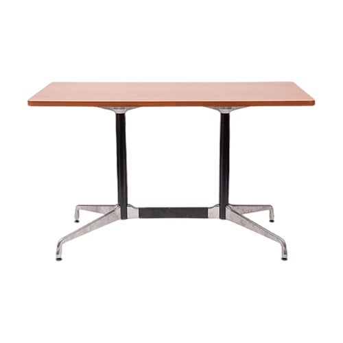 Walnut & Steel Counter Height Table with Rectangular Top on Twin Supports by Charles & Ray Eames for Herman Miller, 1970s For Sale