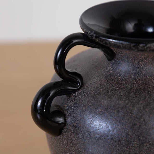 1960s Italian Black Scavo Vase For Sale - Image 12 of 12