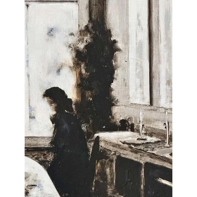 "Dining Room " Monochromatic Interior Scene in Sepia Tones by Geoffrey Johnson For Sale - Image 4 of 9