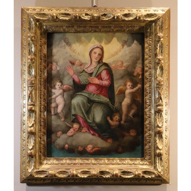 Giovanni Balducci, known as Cosci (Florence, 1560 – Naples, after 1631) Madonna in Glory with Angels Oil on panel 48 x 37...