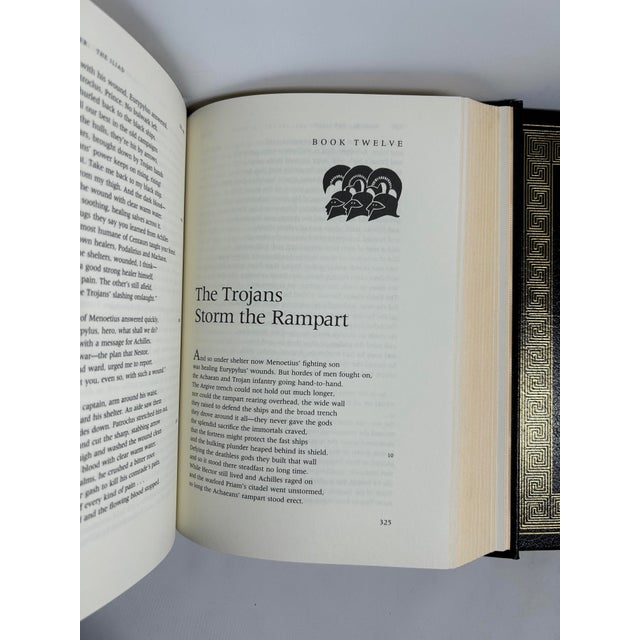 Black 2000s Easton Press Collector's Edition Leather Illustrated Quarto Volume Set, Homer's Iliad and Odyssey (Fagles Trans.) - 2 Books For Sale - Image 8 of 12