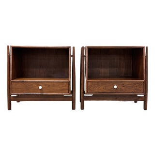 Refinished Kipp Stewart Declaration Walnut Nightstands - A Pair For Sale