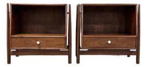 Refinished Kipp Stewart Declaration Walnut Nightstands - A Pair