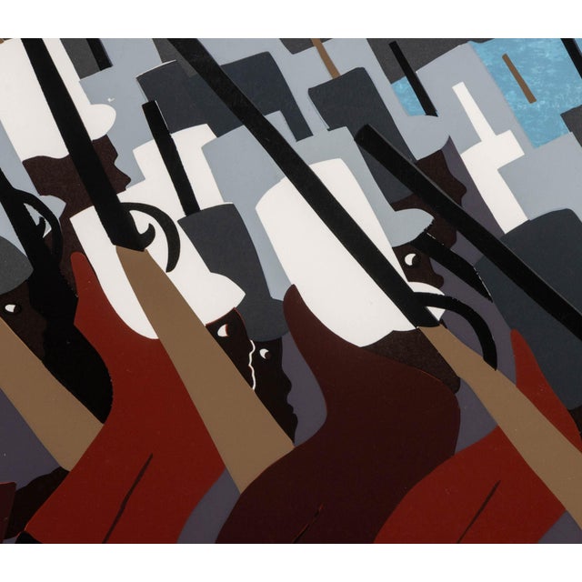 Brick Red Jacob Lawrence "The March" Screenprint, 1995 For Sale - Image 8 of 13