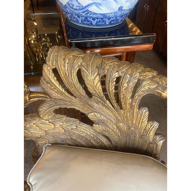 Vintage Italian Carved and Giltwood Grotto Chair For Sale - Image 4 of 9
