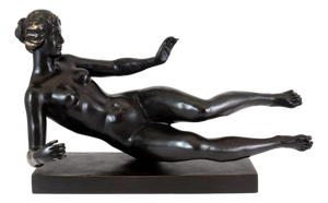 Art Deco Style Modern Sculpture, Patinated Bronze