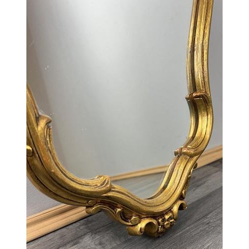 Vintage French Ornate Wall Mirror with Gold Finish For Sale - Image 4 of 7