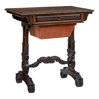 Anglo-Indian Carved Padouk Side Table, 1870s For Sale