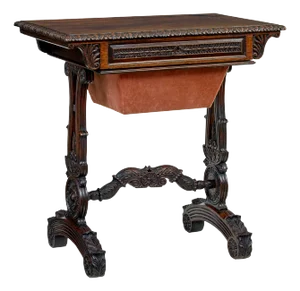 Anglo-Indian Carved Padouk Side Table, 1870s