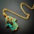 Metal Floral Hamsa Hand Pendant Turquoise & Gold Necklace For Sale - Image 7 of 8