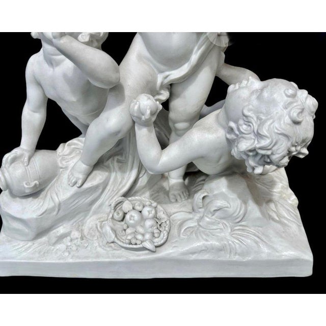 Bacchus and Puttis in Biscuit Porcelain from Saxe Volkstedt Rudolstadt For Sale - Image 5 of 11