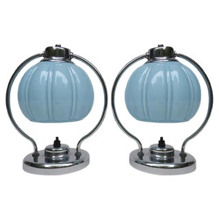 Vintage Chrome-Plated Bedside Lamps, Set of 2 For Sale