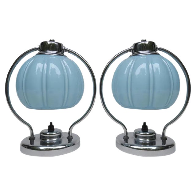 Vintage Chrome-Plated Bedside Lamps, Set of 2 For Sale