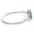 Contemporary Sterling Silver White Topaz and Green Emerald Floral Bangle Bracelet For Sale - Image 3 of 4