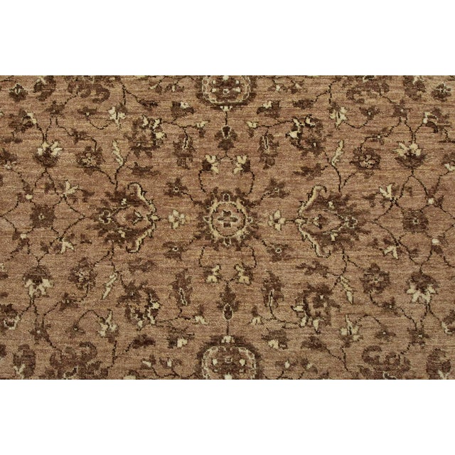 Ziegler Rug 8′ X 8’3” Brown Wool Traditional Hand-Knotted Oriental Carpet For Sale In Philadelphia - Image 6 of 15