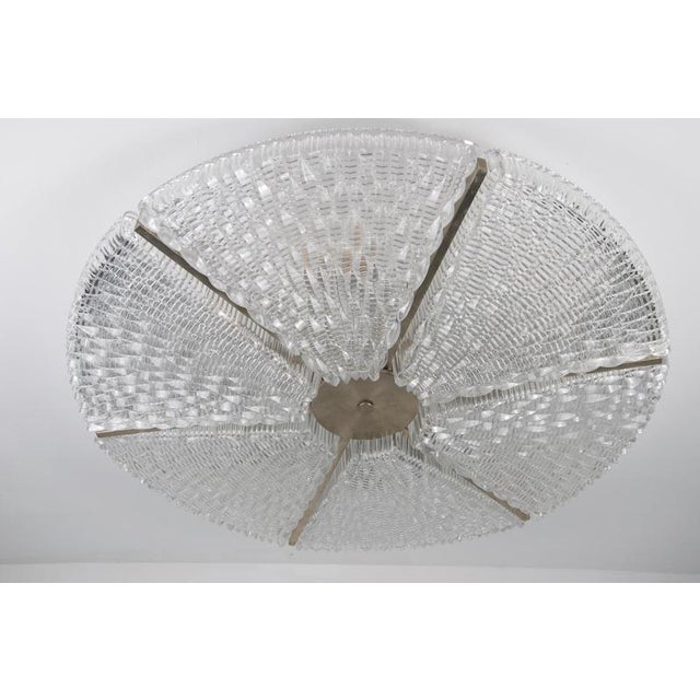 Large Art Deco Metal and Glass Flush Mount, Germany, 1940s For Sale - Image 11 of 13