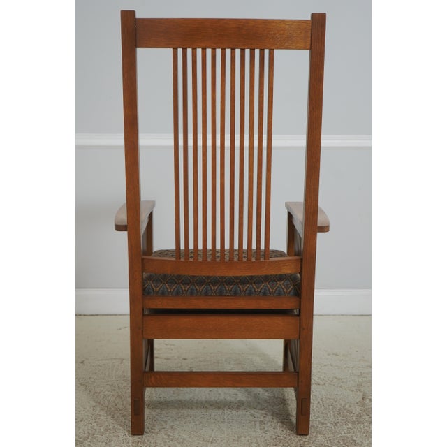 Stickley Set of 6 Stickley Arts & Crafts Mission Oak Dining Chairs For Sale - Image 4 of 18