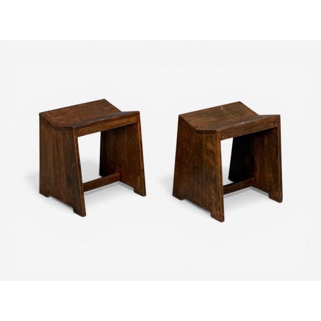 Pierre Jeanneret, Sewing Stools, Teak, Chandigarh, India, 1960s For Sale - Image 10 of 10