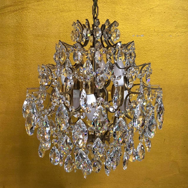 Vintage Chandelier in Lead Crystal, Italy, 1960s For Sale - Image 10 of 18