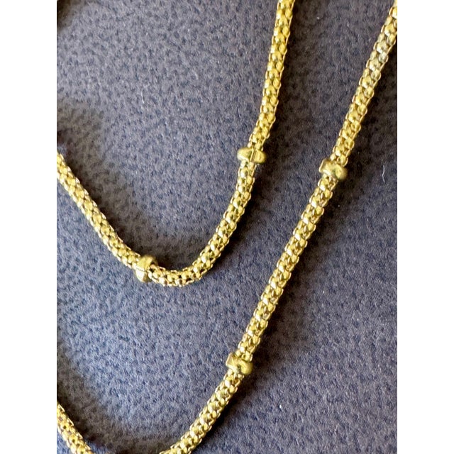 Vintage 18 Karat Yellow Gold 5.4 Gm Ball Station Chain Necklace, Italian 15.5" For Sale In New York - Image 6 of 8