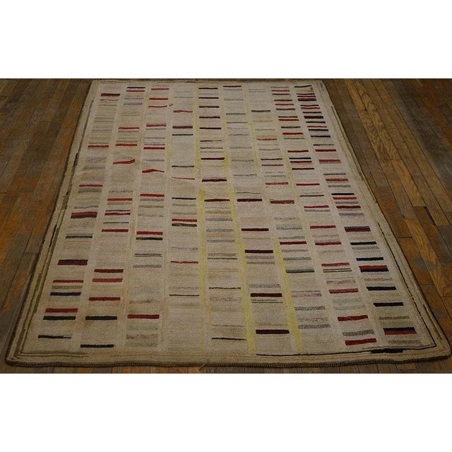 1920s American Hooked Rug ( 4'8" x 6'6" - 143 x 198 ) Antique American Hooked Rug American Allover 1920s, Circa Date:...