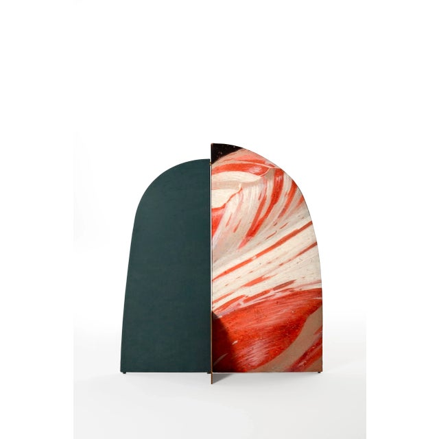 Kazimir Screen Type A in Green & Floral Pattern on Black by Julia Dodza for Colé For Sale - Image 11 of 11