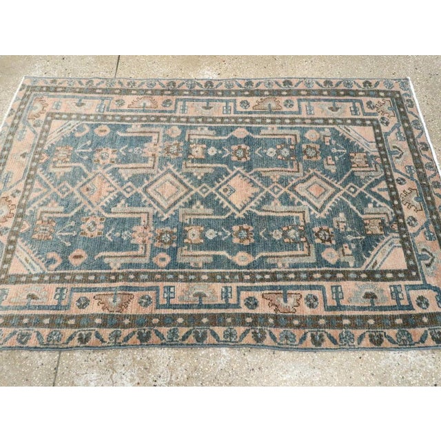 Galerie Shabab Collection Mid-20th Century Persian Malayer Throw Rug For Sale - Image 4 of 7