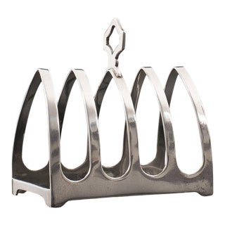 Circa 1950 English Silver Toast Rack For Sale