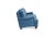 English Casa Cosima Emily English Roll Arm Cotton Velvet Blue Sofa For Sale - Image 3 of 4