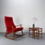 Mid-Century Modern Mid-Century Modern Teak Rocking Chair with Rust-Red Wool, 1960s For Sale - Image 3 of 9
