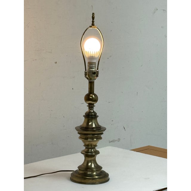 Traditional Late 20th Century Stiffel Brass Table Lamp For Sale - Image 3 of 12