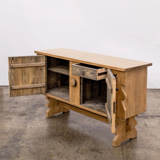 1960s Rustic Modern Bleached Pine Cabinet For Sale In Los Angeles - Image 6 of 13