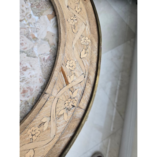 Wood French Louis 16th Style Bronze, Marble and Wood Gueridon Table For Sale - Image 7 of 13