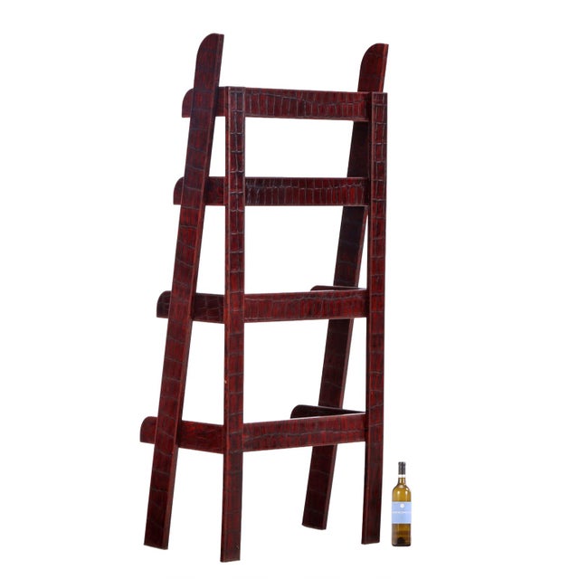 American American Leather-Clad Étagère or Open Bookcase, C 1980 For Sale - Image 3 of 5