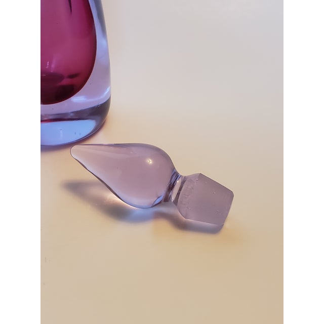 Archimede Seguso Murano Glass Neodymium Ruby Sommerso Perfume Bottle For Sale - Image 10 of 12