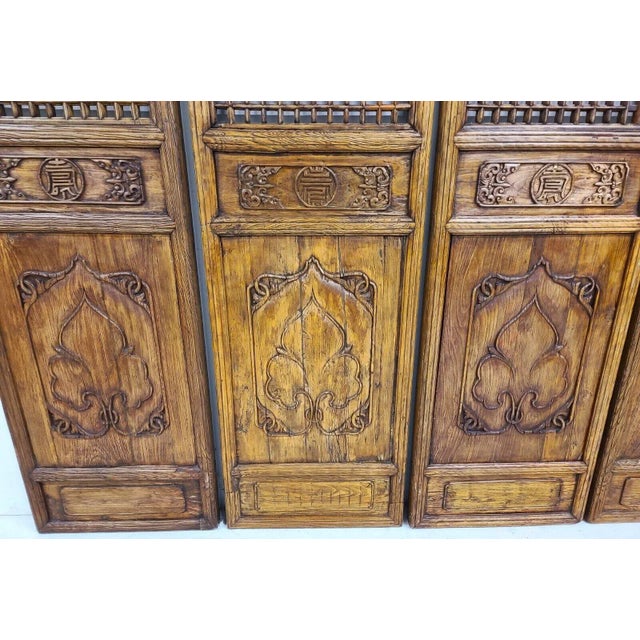 Early 20th Century Antique Chinese Temple Doors Panels 20th Century - Set of 4 For Sale - Image 5 of 13
