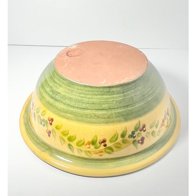 Terre E Provence Yellow & Green Large Earthenware Serving Bowl For Sale - Image 4 of 6