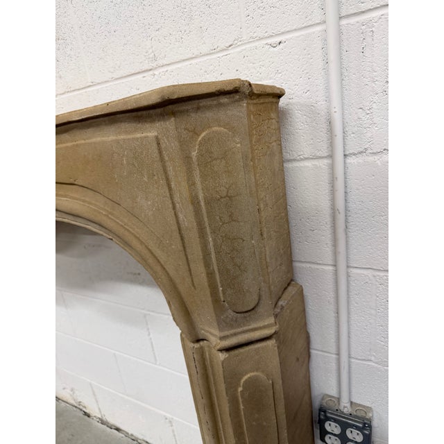 Stone French Louis XV Style Limestone Mantel For Sale - Image 7 of 15