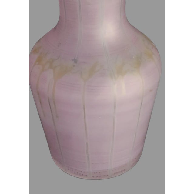 Vintage Al Rama Israeli Purple Satin Glass Drip Art Vase For Sale - Image 4 of 6