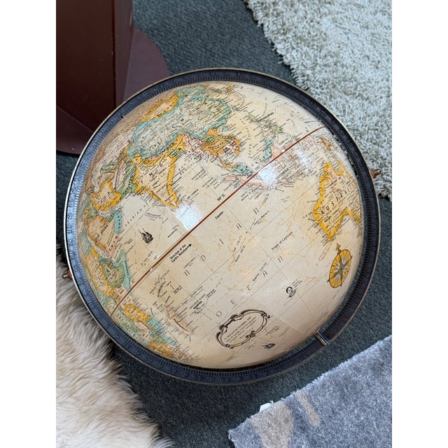 Tom Torrens Replogle World Floor Globe on Cast Metal Stand For Sale - Image 11 of 12