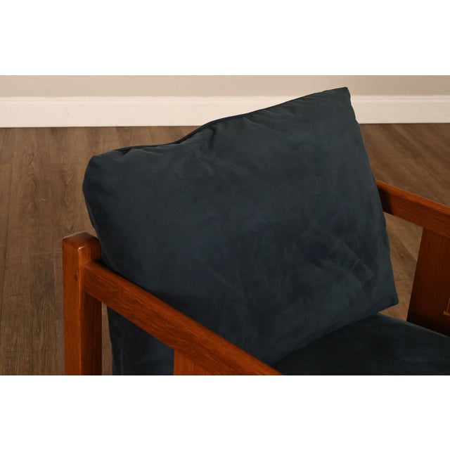 2000 - 2009 Stickley Mission Harvey Ellis Pair Of Inlaid Cube Chairs For Sale - Image 5 of 18