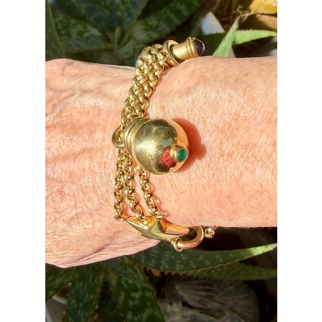 14k Gold Charm Bracelet Vintage For Sale - Image 9 of 10