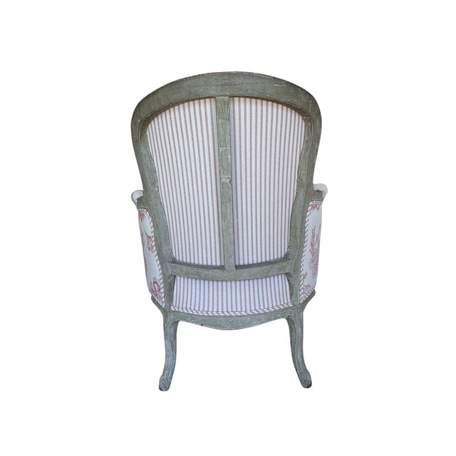 Pair of French Bergère Chairs For Sale - Image 4 of 5