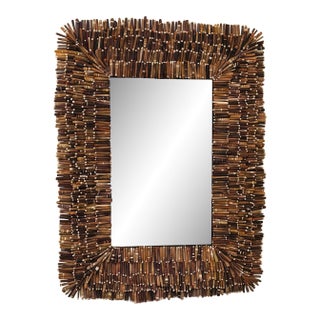 Handmade Antique Urchin Spine Shell Mirror For Sale