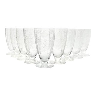 1950s Rock Sharpe “Anniversary” Set of 9 Iced Tea Tumbler Glasses For Sale